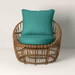 Topanga Club Chair With Ottoman - Blue/Brown - Opalhouse™ Designed With Jungalow™ -Opalhouse Shop GUEST 57174ce6 b0ee 4e8d 9b5e 59abdb5c543f