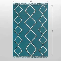 5' X 7' Soft Moroccan Tapestry With Double Knot Fringe Woven Outdoor Rug Teal - Opalhouse™ -Opalhouse Shop GUEST 59e527ba 7512 4b3c 92ea 0b2f51cfc486