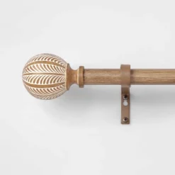 Carved Light Woodtone Ball Curtain Rod Natural - Opalhouse™ -Opalhouse Shop GUEST 7e070734 076e 44dc 94e6 de22767e0af4