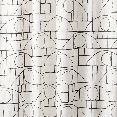 1pc Light Filtering Embroidery Bridges Window Curtain Panel White - Opalhouse™ Designed With Jungalow™ 5 1pc Light Filtering Embroidery Bridges Window Curtain Panel White - Opalhouse™ Designed With Jungalow™ - Image 3