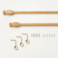 Pineapple Faux Wood Curtain Rod Natural Wood - Opalhouse™ Designed With Jungalow™ -Opalhouse Shop GUEST b565e685 bbc8 405f abbe 297780442d88