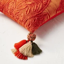 14"x20" Oblong Embroidered Leaf Pattern Accent Pillow Rust - Opalhouse™ Designed With Jungalow™ -Opalhouse Shop GUEST d63fc097 241b 42e6 a759 c0f0cd01ee03